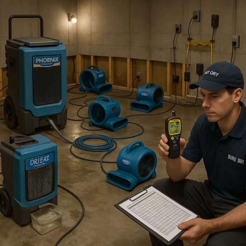 Structural Drying and Dehumidification process in Lumber City, GA